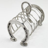 Novelty Silver Plated Equestrian Horseshoe Toast Rack (c.1900)