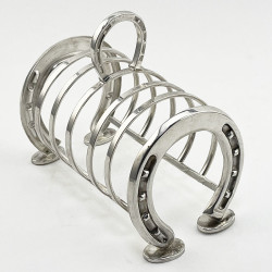 Novelty Silver Plated Equestrian Horseshoe Toast Rack