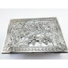 Victorian Silver Plated Jewellery or Trinket Box with Blue Velvet Lining