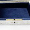 Victorian Silver Plated Jewellery or Trinket Box with Blue Velvet Lining