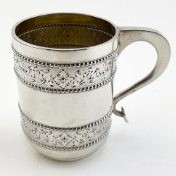 Handsome Victorian Sterling Silver Christening Mug (1875)