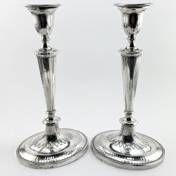 Elegant Pair of George III Sterling Silver Candlesticks (1790)