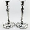 Elegant Pair of George III Sterling Silver Candlesticks (1790)