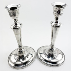 Elegant Pair of George III Sterling Silver Candlesticks