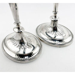 Elegant Pair of George III Sterling Silver Candlesticks