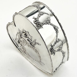 Large Heart Shaped Sterling Silver Jewellery or Trinket Box