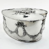 Large Heart Shaped Sterling Silver Jewellery or Trinket Box
