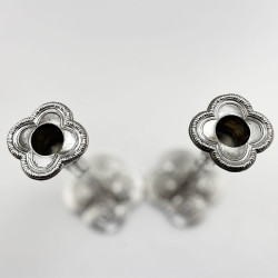 Rare Pair of Quatrefoil Style Georgian Sterling Silver Candlesticks