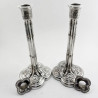 Rare Pair of Quatrefoil Style Georgian Sterling Silver Candlesticks