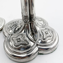 Rare Pair of Quatrefoil Style Georgian Sterling Silver Candlesticks