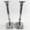 Rare Pair of Quatrefoil Style Georgian Sterling Silver Candlesticks (1767)