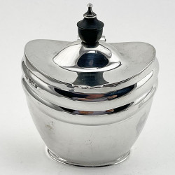 Oval Edwardian Sterling Silver Tea Caddy (1910)