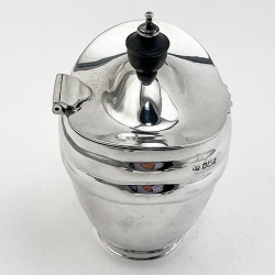 Oval Edwardian Sterling Silver Tea Caddy