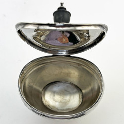 Oval Edwardian Sterling Silver Tea Caddy