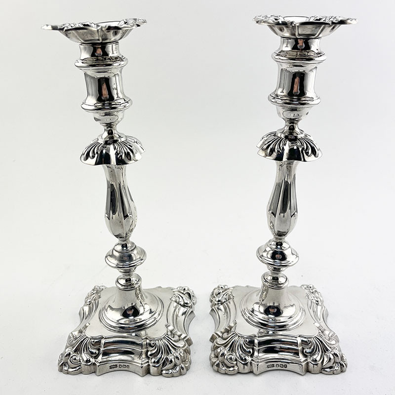 Pair of George III Style Sterling Silver Candlesticks (1932)
