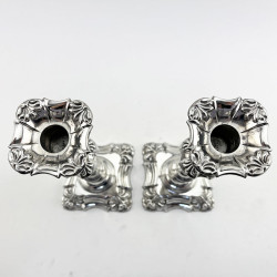 Pair of George III Style Sterling Silver Candlesticks