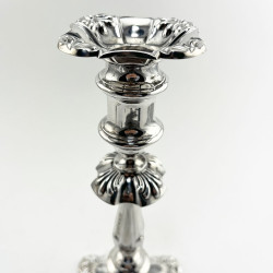 Pair of George III Style Sterling Silver Candlesticks