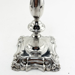 Pair of George III Style Sterling Silver Candlesticks