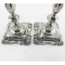 Pair of George III Style Sterling Silver Candlesticks