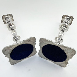 Pair of George III Style Sterling Silver Candlesticks