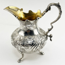 Unusual Early Victorian Sterling Silver Cream Jug (1854)