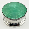 Green Enamel and Sterling Silver Jewellery or Trinket Box (1932)