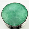 Green Enamel and Sterling Silver Jewellery or Trinket Box