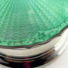 Green Enamel and Sterling Silver Jewellery or Trinket Box