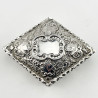 Diamond Shaped Late Victorian Sterling Silver Trinket or Jewellery Box
