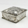 Diamond Shaped Late Victorian Sterling Silver Trinket or Jewellery Box
