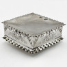 Diamond Shaped Late Victorian Sterling Silver Trinket or Jewellery Box