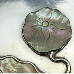 Unusual Edwardian Mother of Pearl and Silver Jewellery or Trinket Box