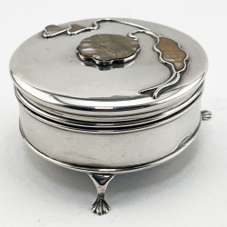 Unusual Edwardian Mother of Pearl and Silver Jewellery or Trinket Box (1910)