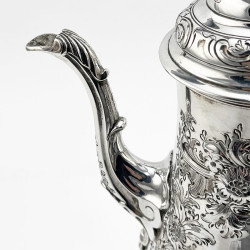 Fine George II Sterling Silver Coffee Pot