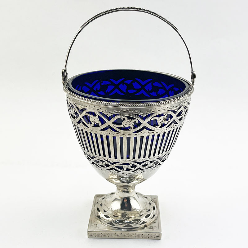 Elegant George III Sterling Silver Sugar Basket (1780)