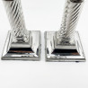 Stylish Pair of Edwardian Sterling Silver Candlesticks