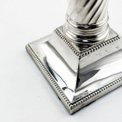 Stylish Pair of Edwardian Sterling Silver Candlesticks