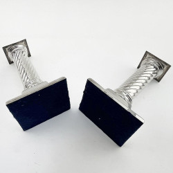Stylish Pair of Edwardian Sterling Silver Candlesticks
