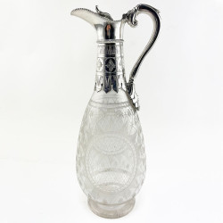 English Victorian Silver Plated and Engraved Claret Jug (c.1890)