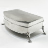 Stylish Plain Sterling Silver Jewellery or Trinket Box (1921)
