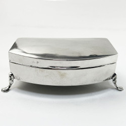 Stylish Plain Sterling Silver Jewellery or Trinket Box