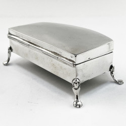 Stylish Plain Sterling Silver Jewellery or Trinket Box
