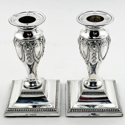 Pair of Edwardian Elkington & Co Sterling Silver Candlesticks (1910)