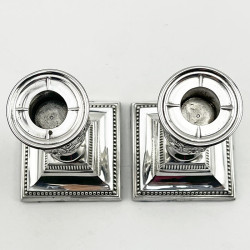 Pair of Edwardian Elkington & Co Sterling Silver Candlesticks
