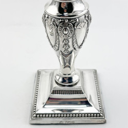 Pair of Edwardian Elkington & Co Sterling Silver Candlesticks