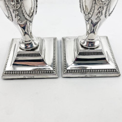 Pair of Edwardian Elkington & Co Sterling Silver Candlesticks