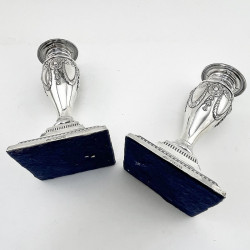 Pair of Edwardian Elkington & Co Sterling Silver Candlesticks