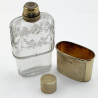Good Quality Sterling Silver and Glass Hip Flask