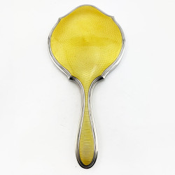Good Quality Sterling Silver and Enamel Hand Mirror (1928)