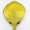 Good Quality Sterling Silver and Enamel Hand Mirror